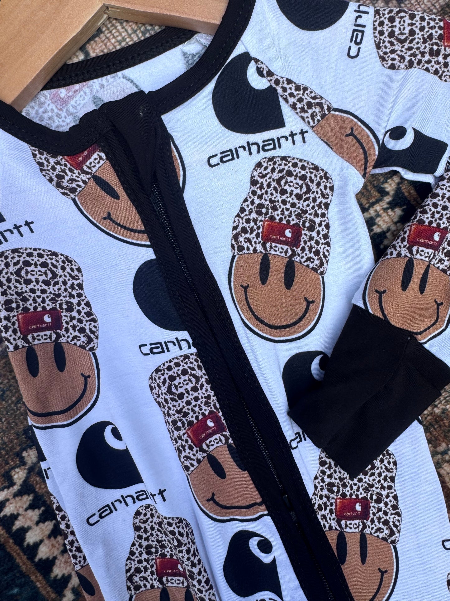 Baby Bamboo Zip Romper | Smiley Carhartt