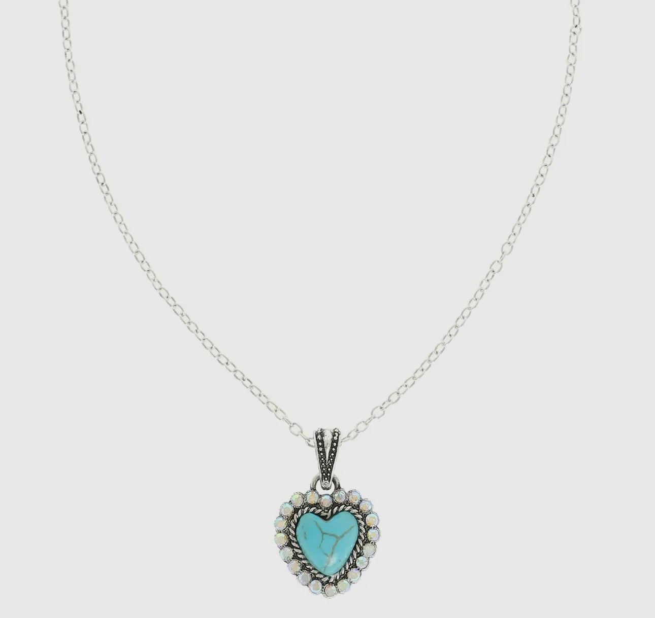 Western Heart Crystal Pendant Necklace