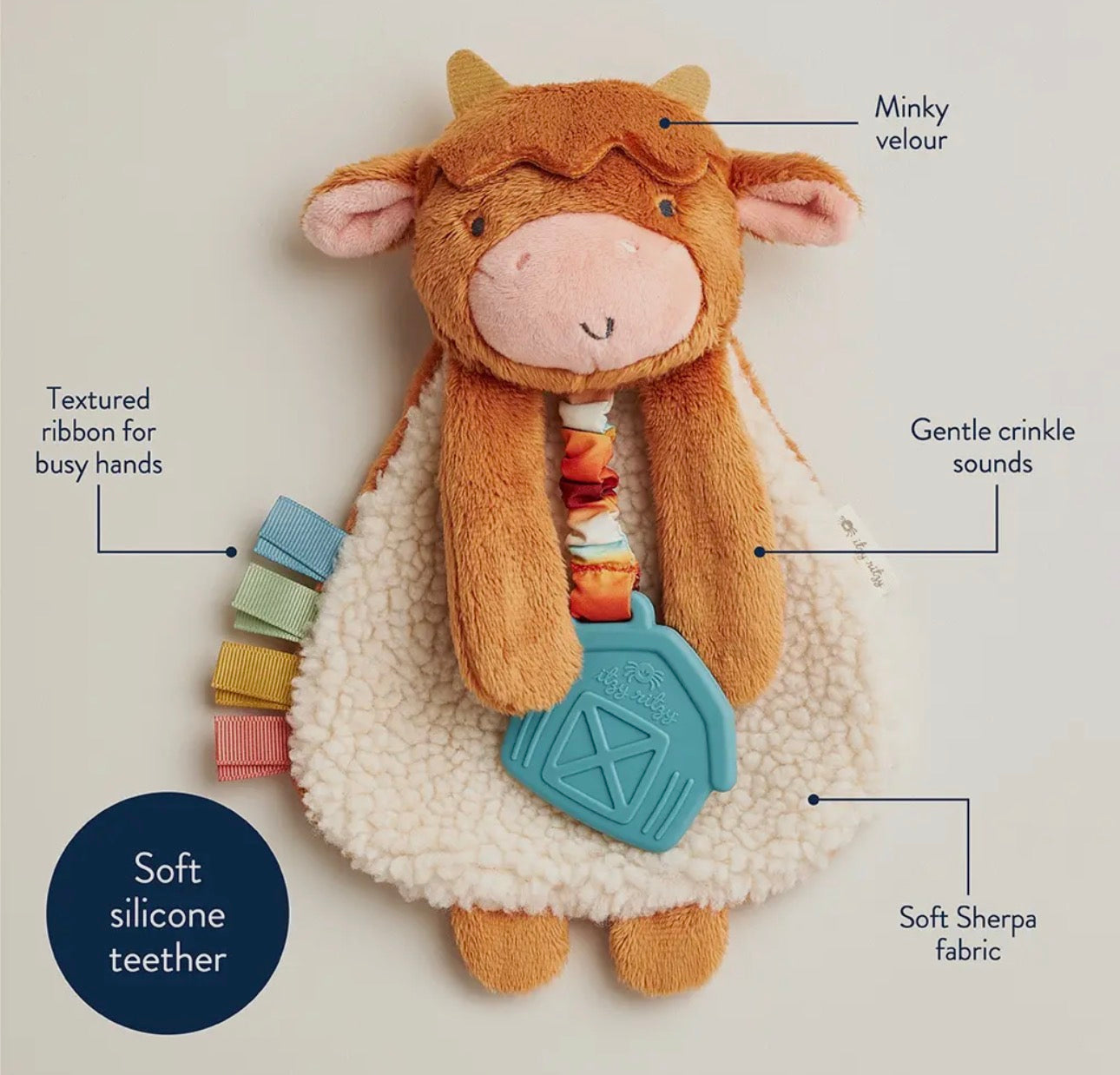 Highland Cow Itzy Friends Lovey Plush