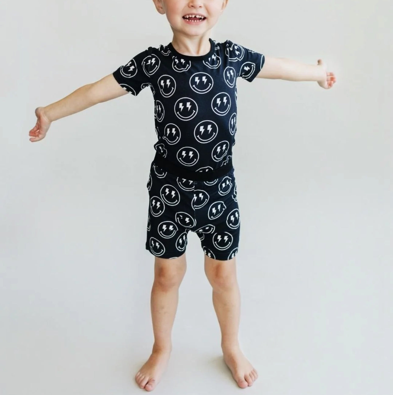 Bamboo Two Piece Shorts Set | Electric Smiley