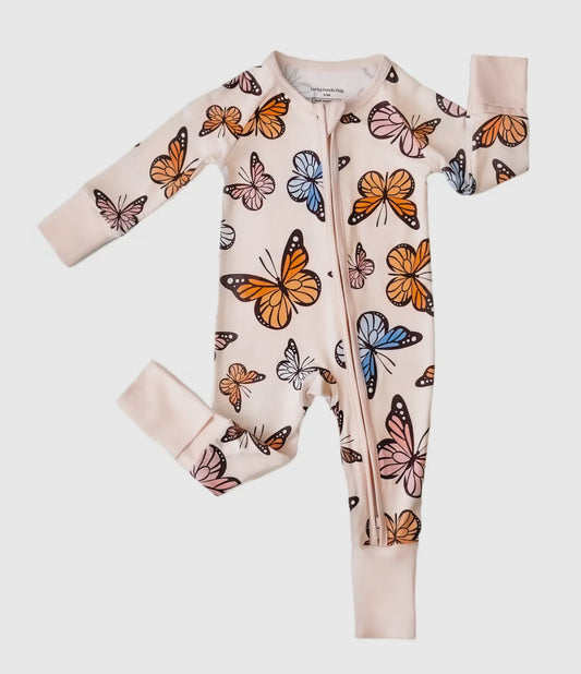 Bamboo Baby Zip Romper | Butterflies