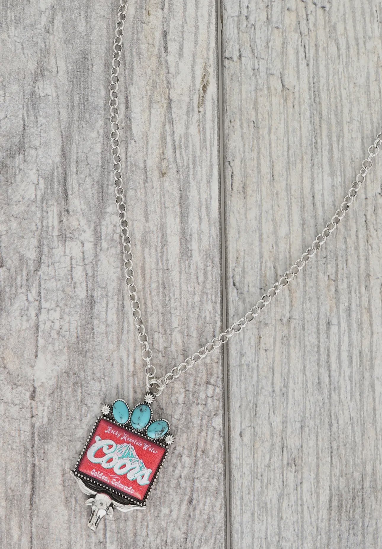 Western Longhorn Coors Pendant Necklace