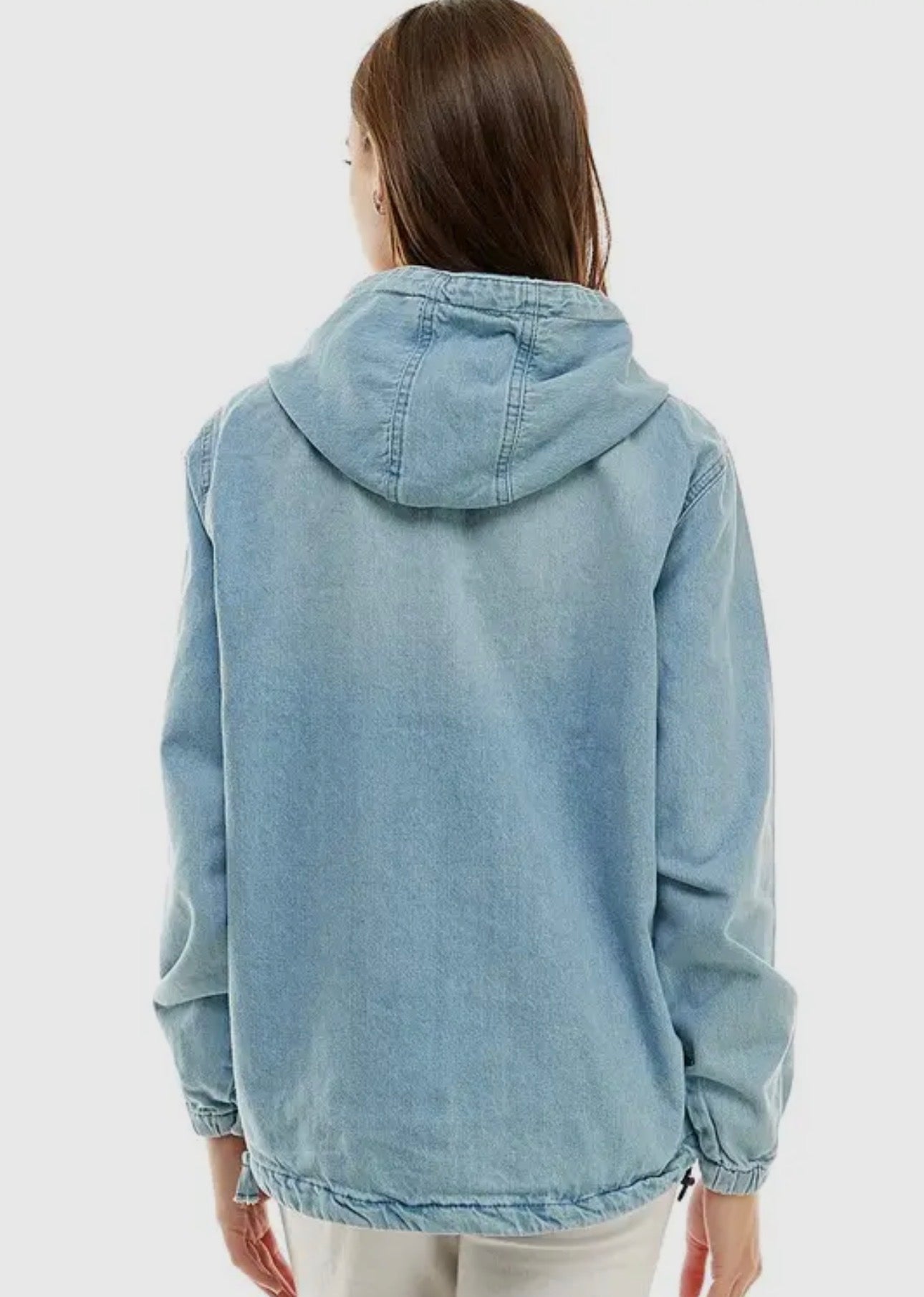 Denim Jacket w/ Pockets & Hood