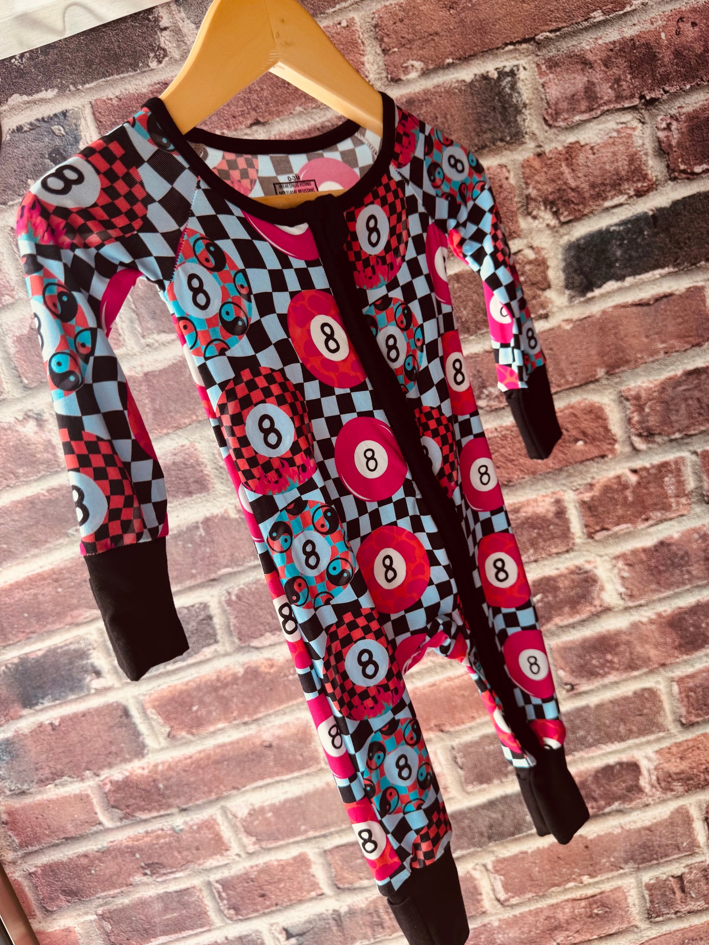 Baby Bamboo Zip Romper | 8 Ball
