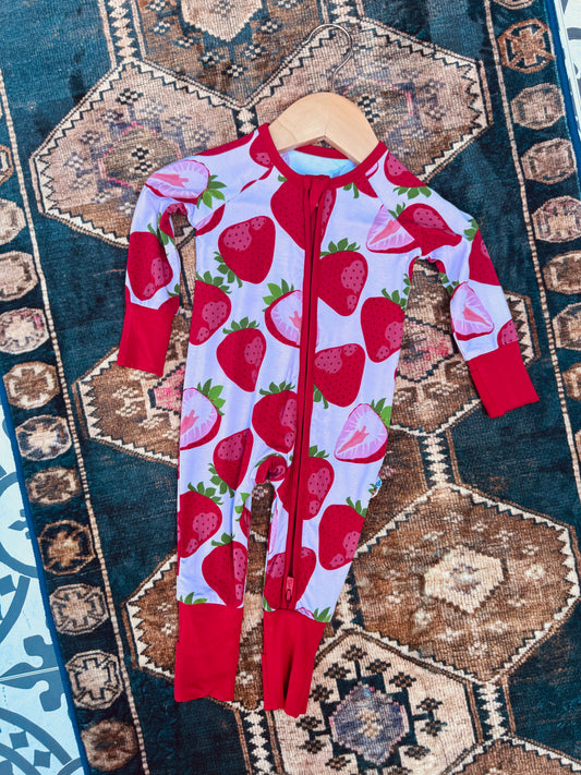 Bamboo Baby Zip Romper | Berry Sweet