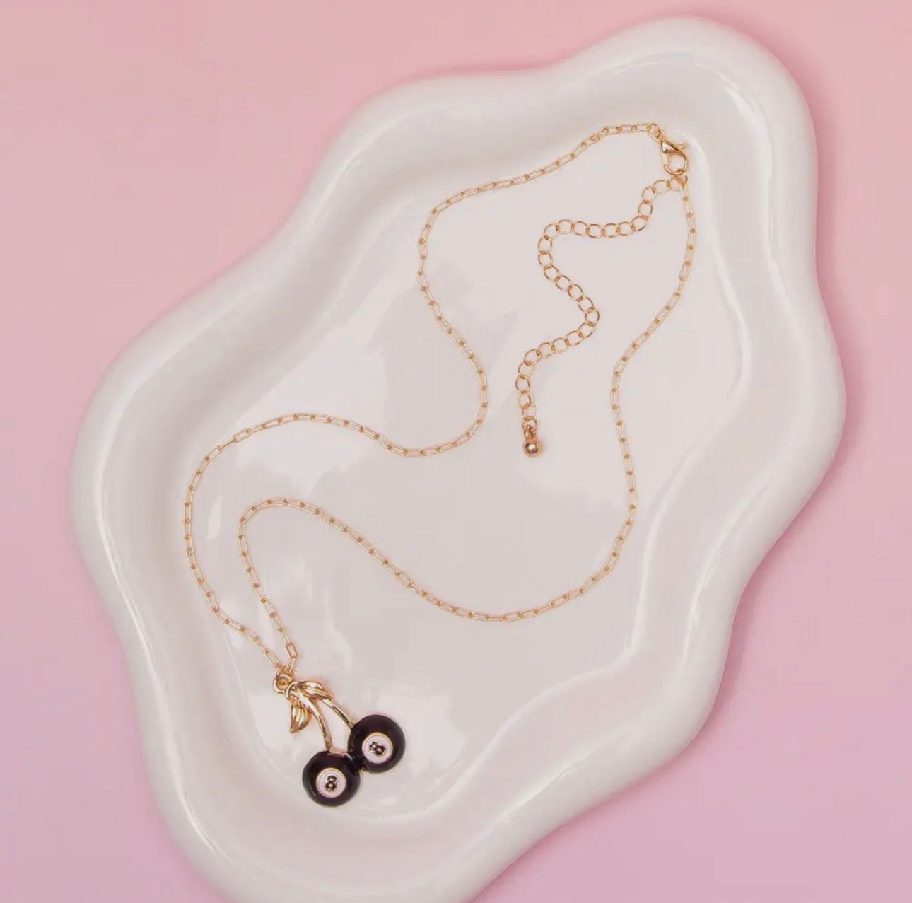 8 Ball Cherry Pendant Necklace