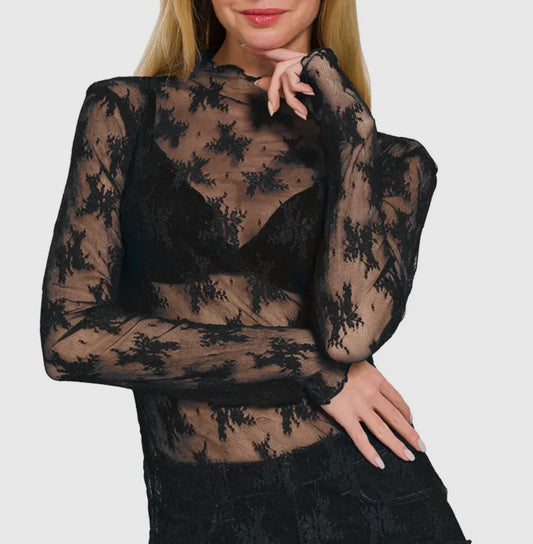 Layering Top | Black Lace