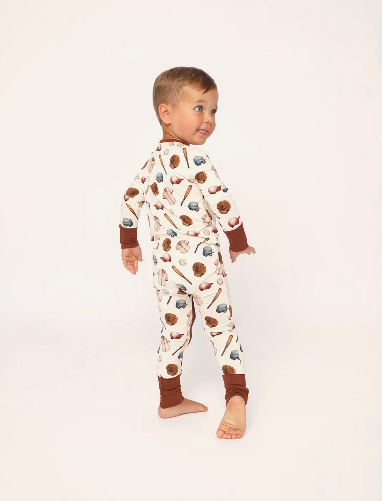 Bamboo Zip Romper | Baseball