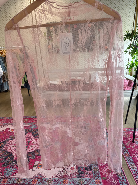 Mesh Layering Top | Blush Pink
