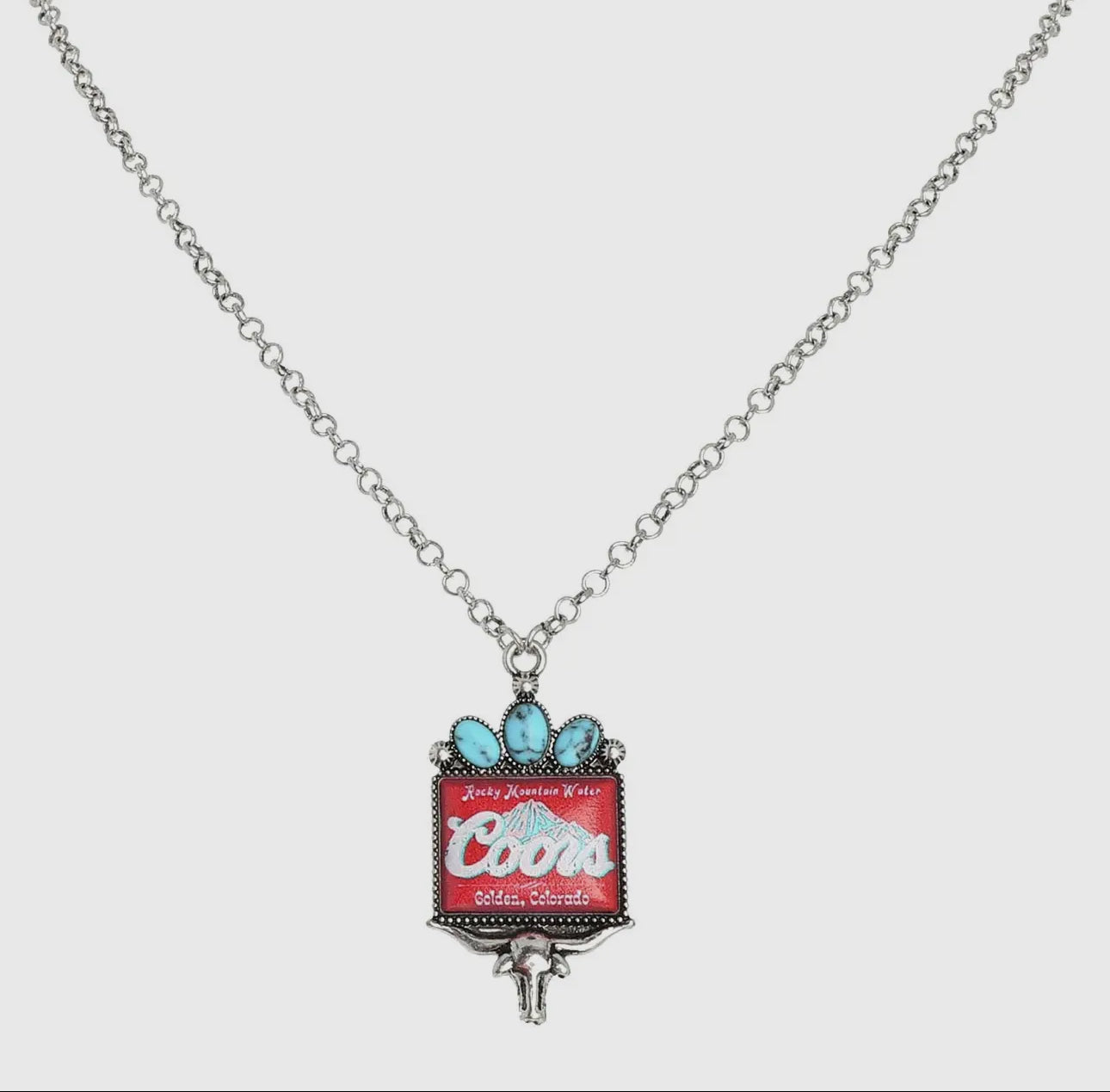 Western Longhorn Coors Pendant Necklace
