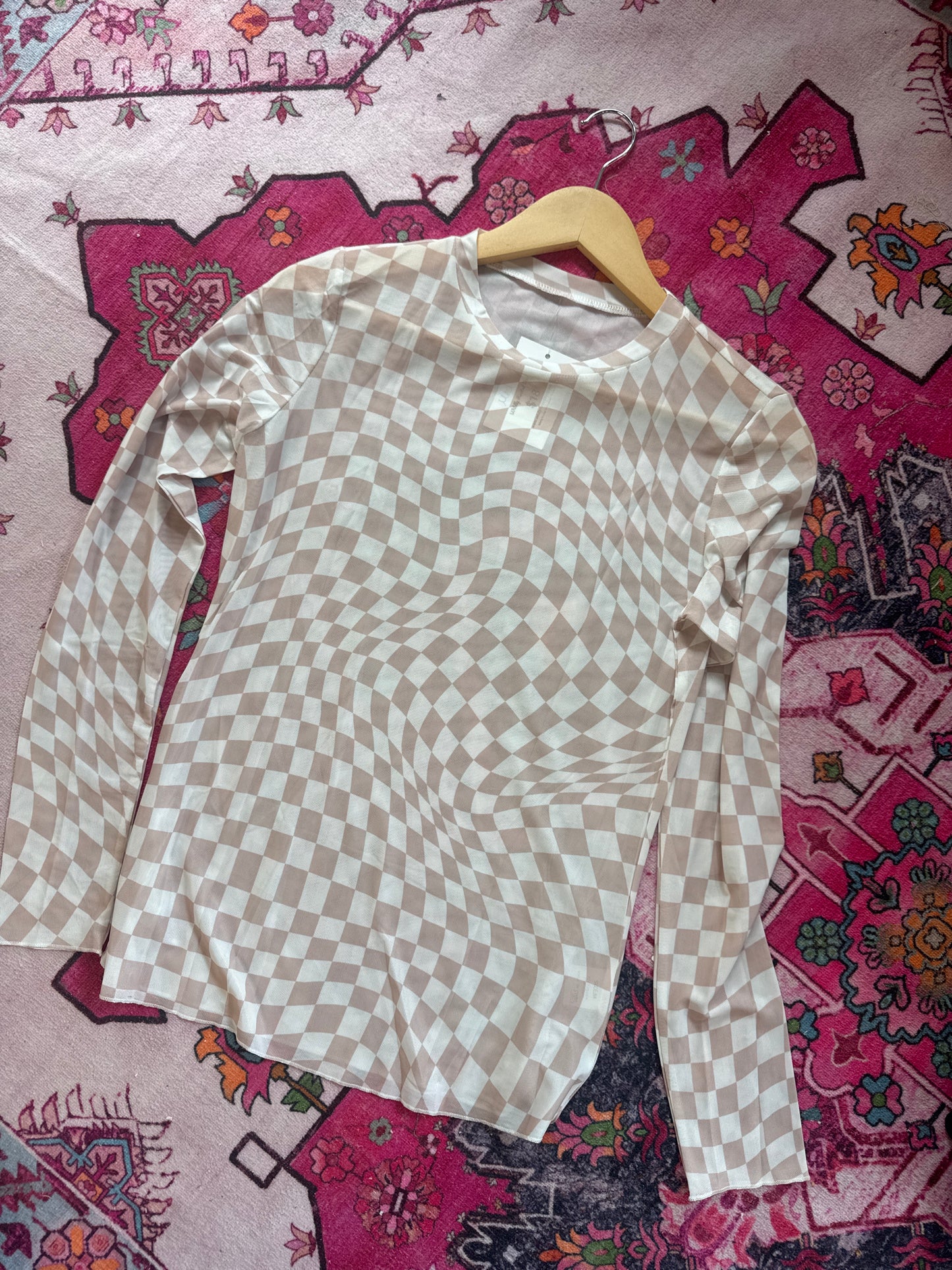Mesh Layering Top | Beige