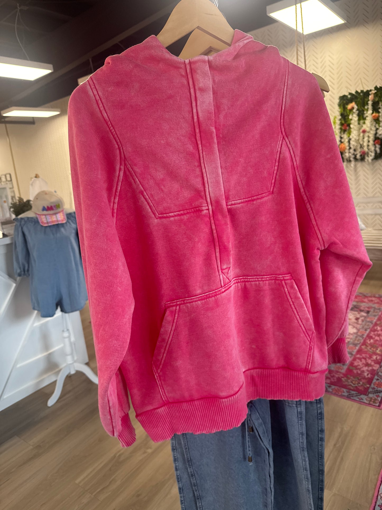Acid Wash Pink Hoodie