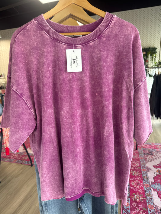 Raw Edge Plum Tee
