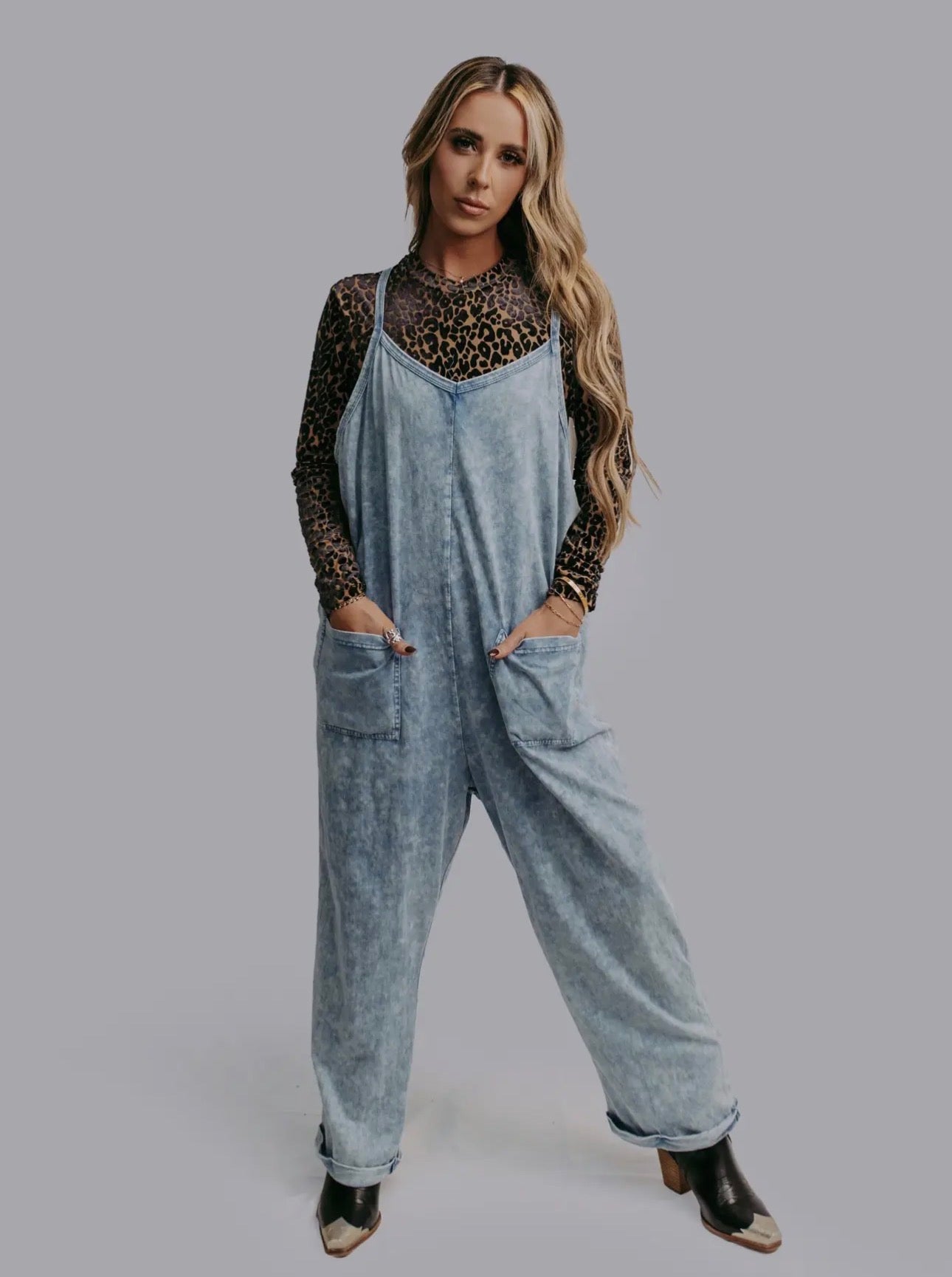 Acid Wash Jumpsuit