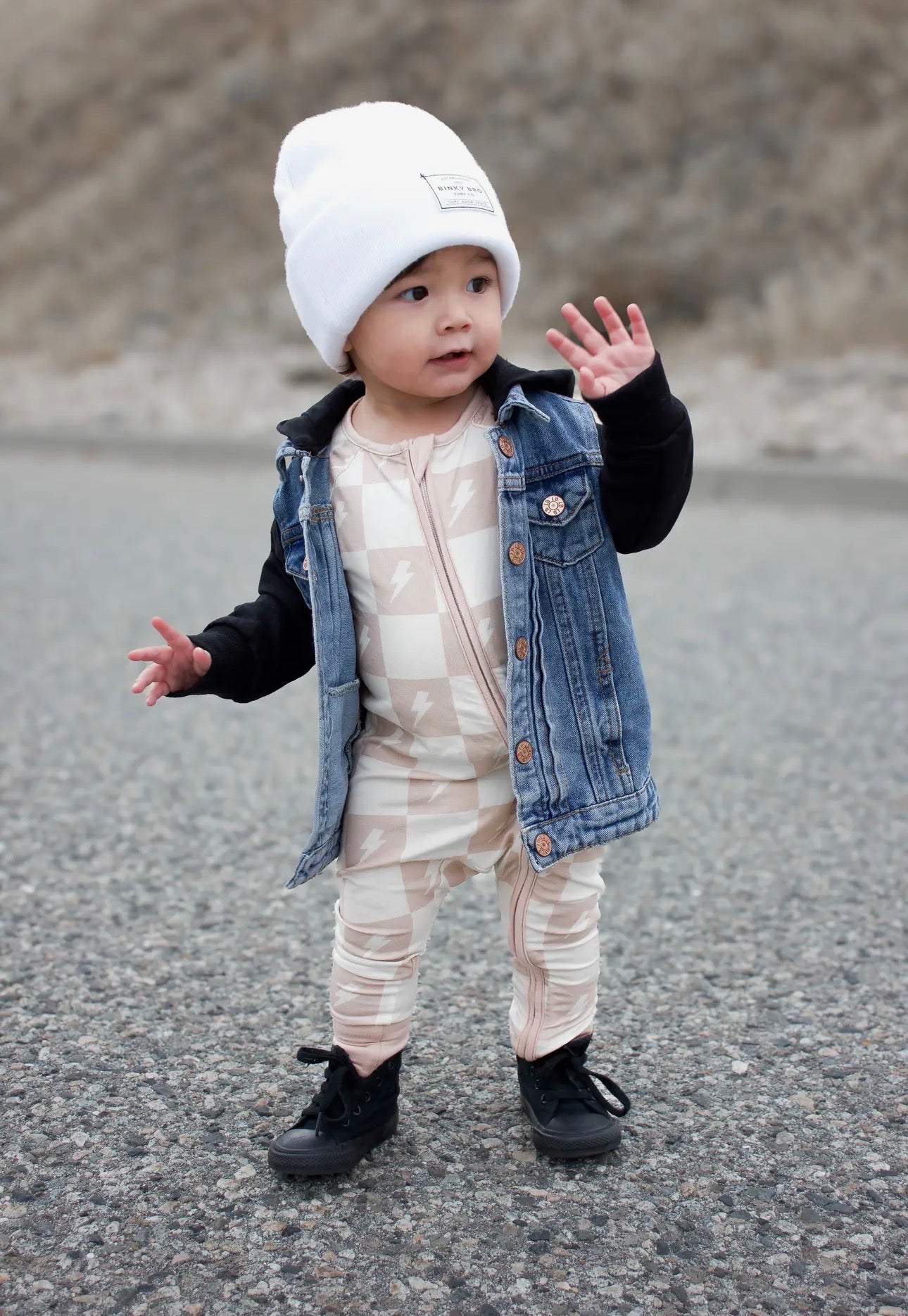Bamboo Zip Romper | Lightening Bolt