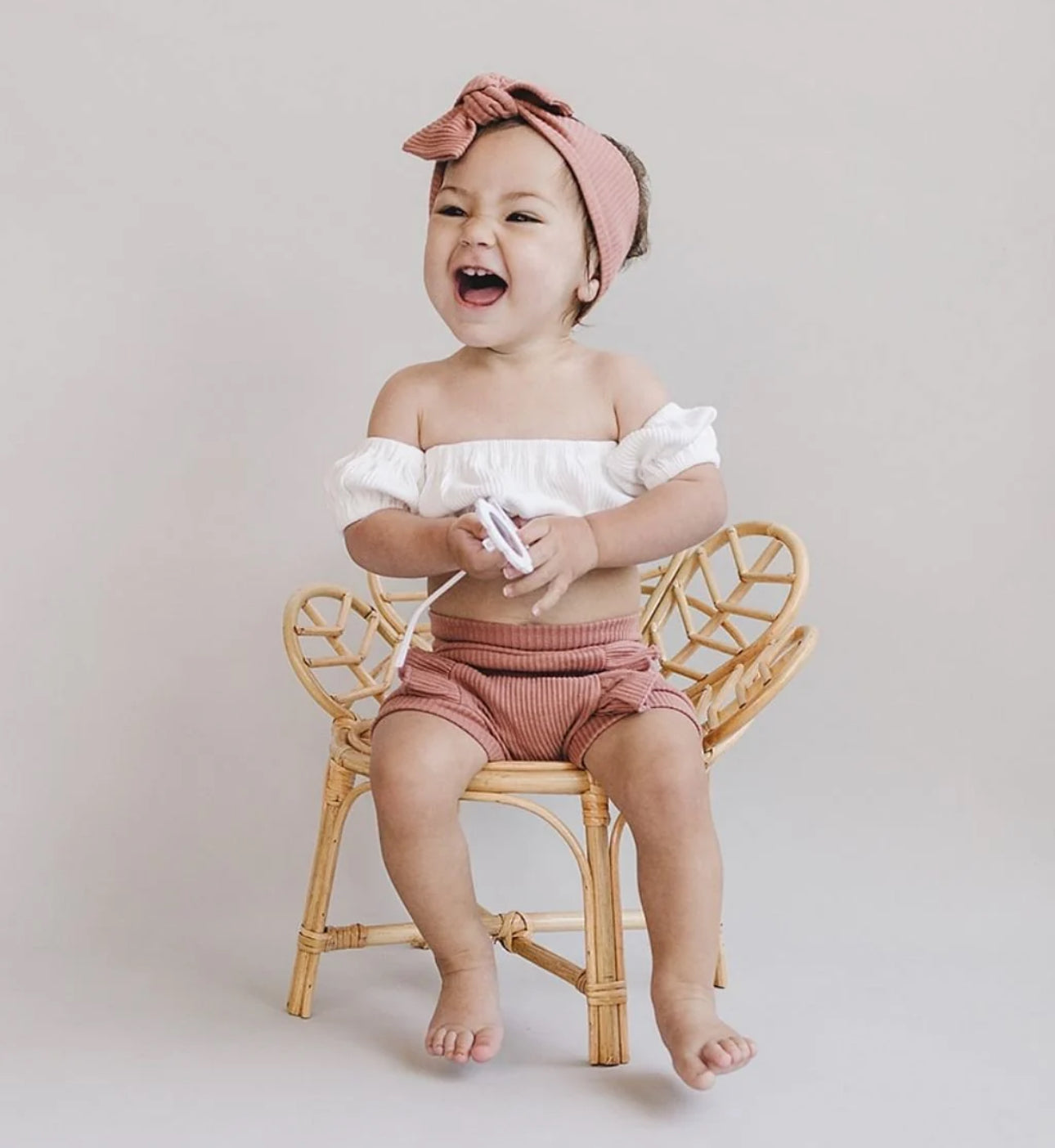 Ribbed Crop Top Set | Dusty Rose