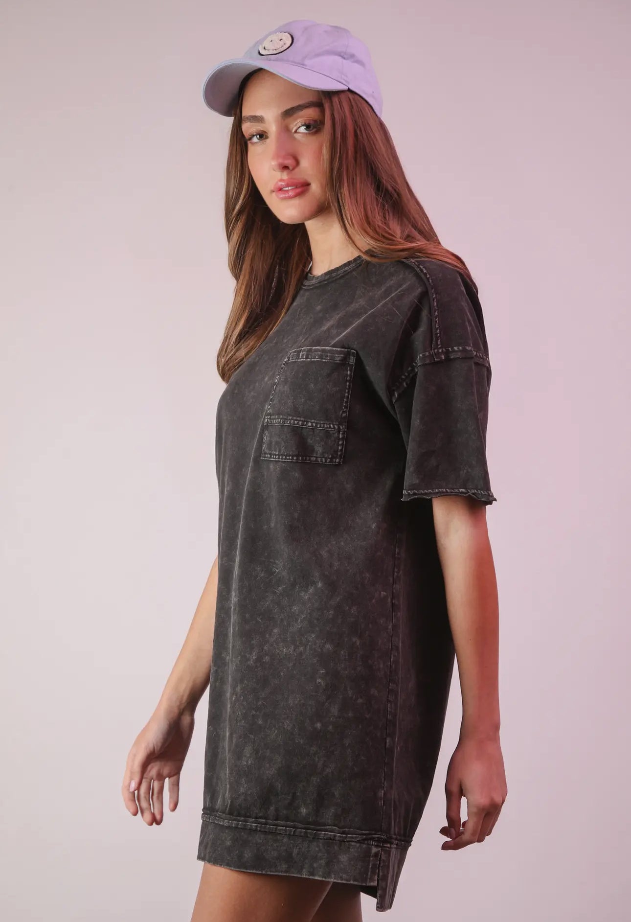 Mineral Washed Oversized Mini Dress