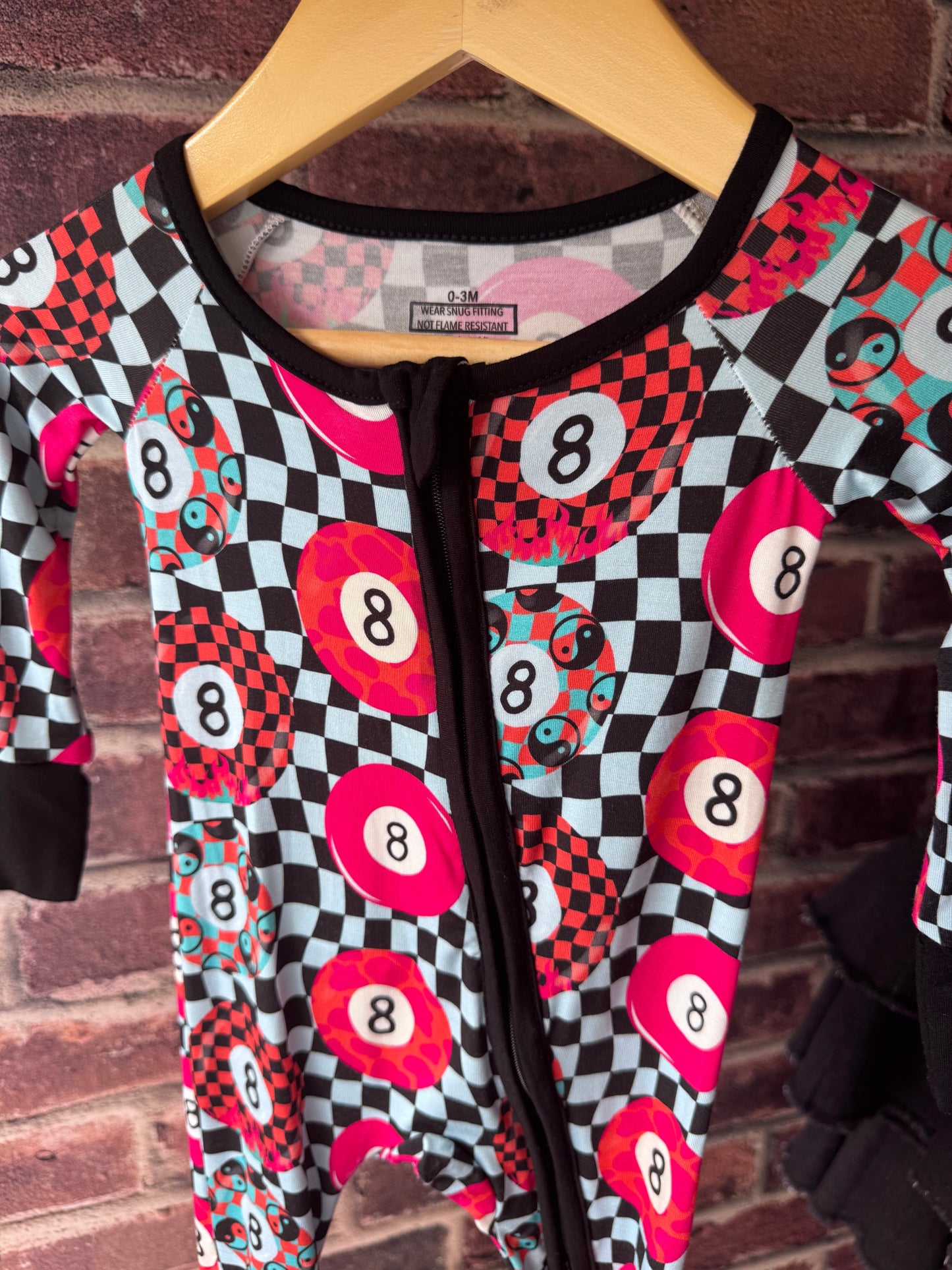 Baby Bamboo Zip Romper | 8 Ball