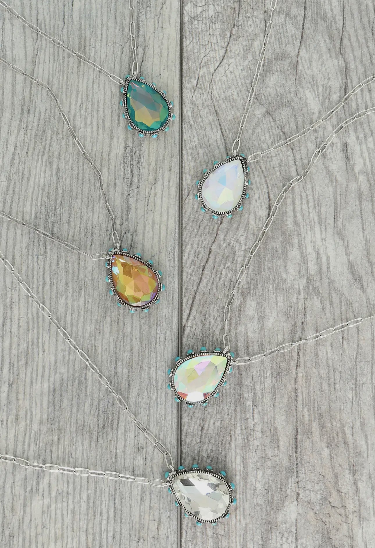 Western Teardrop Cut Gemstone Turquoise Necklace