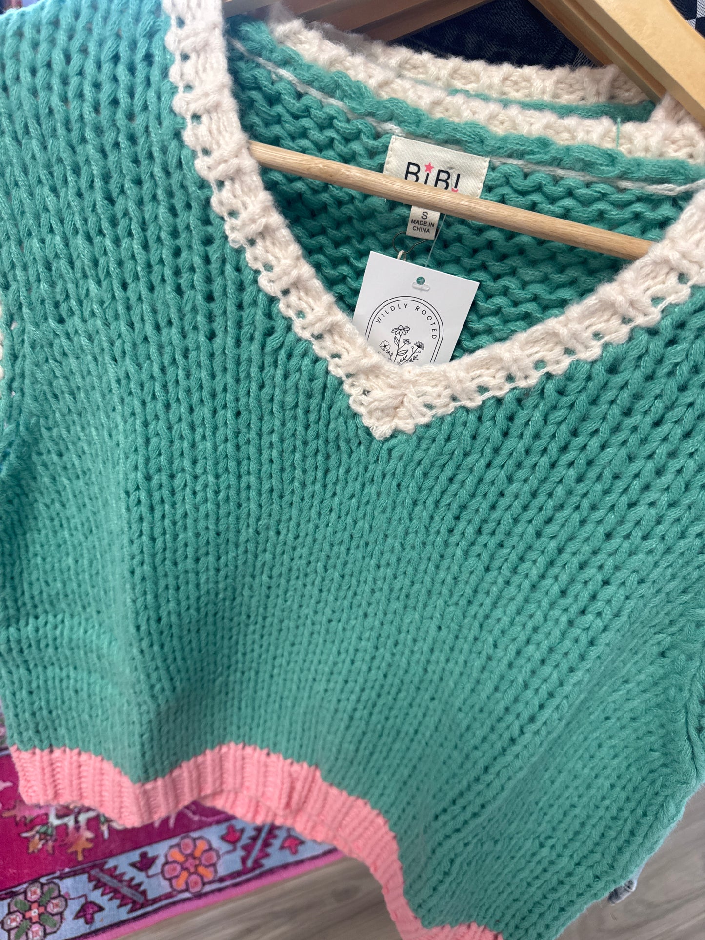 Colorblock Sleeveless Sweater Top
