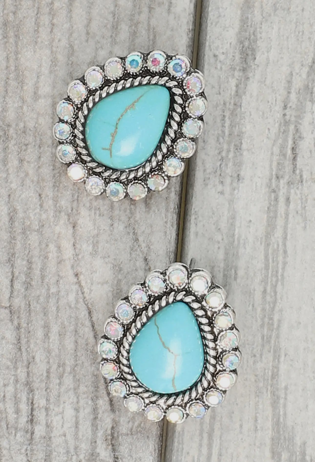 Western Navajo Turquoise Teardrop Earrings