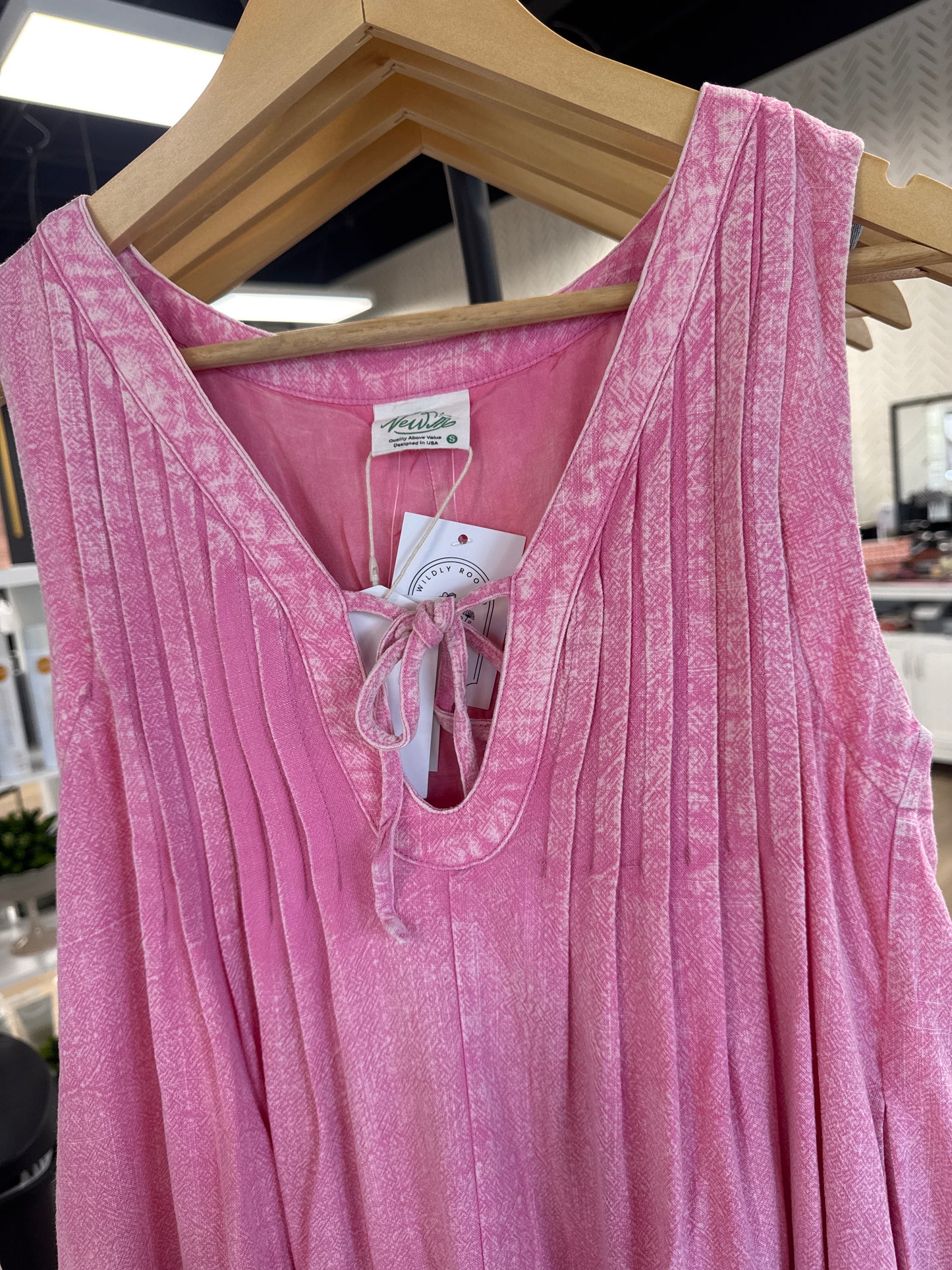 Mineral Washed Pleated Romper