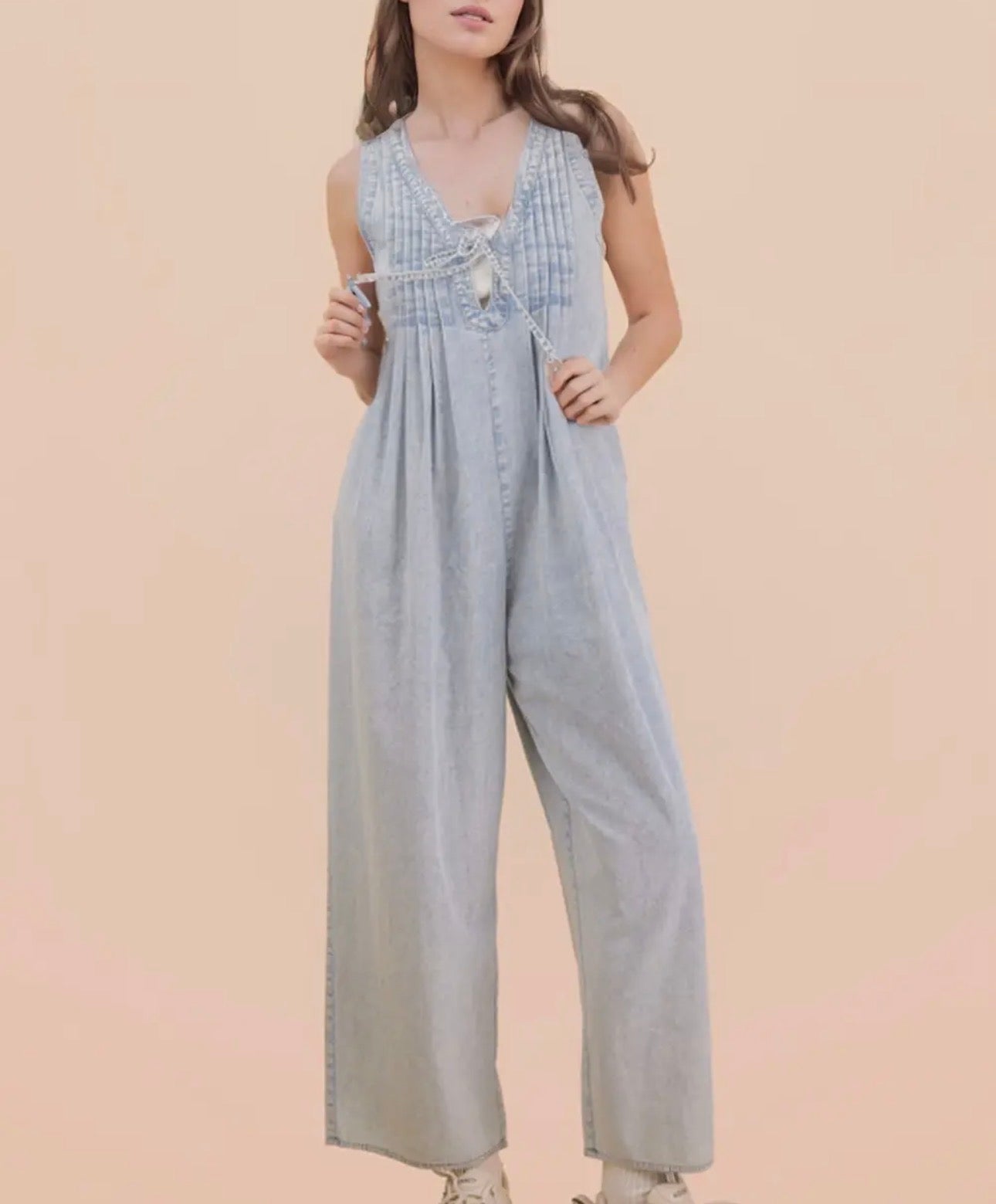 Denim Wide Leg Jumpsuit