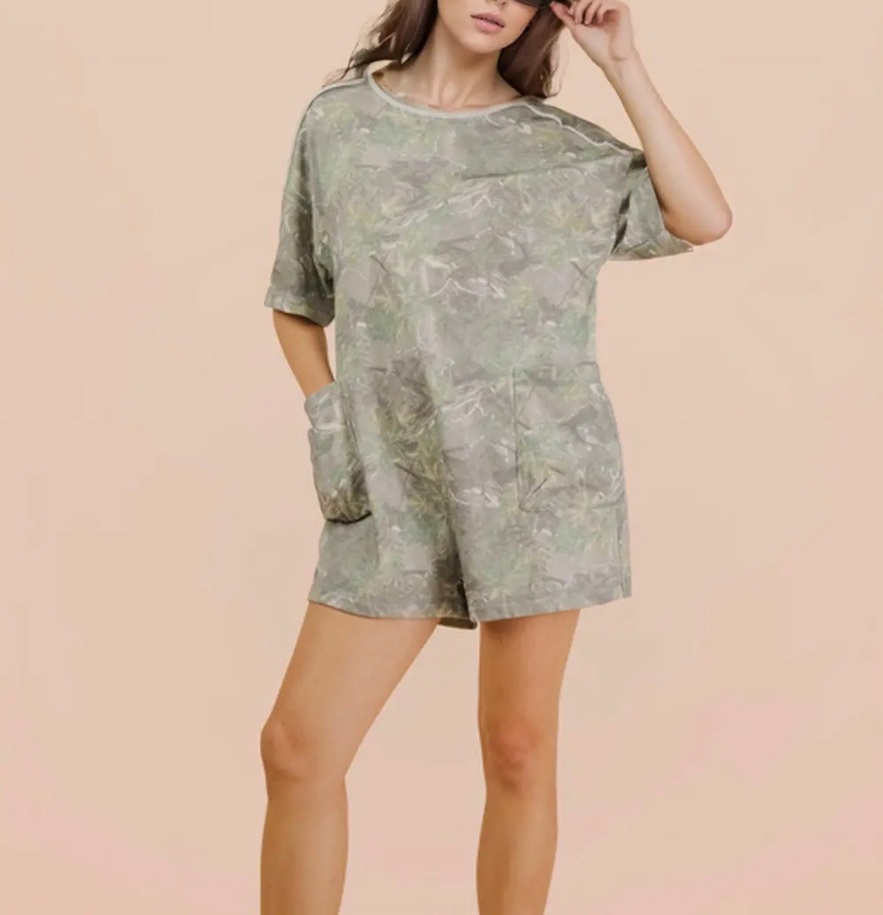 Camo Knit Romper