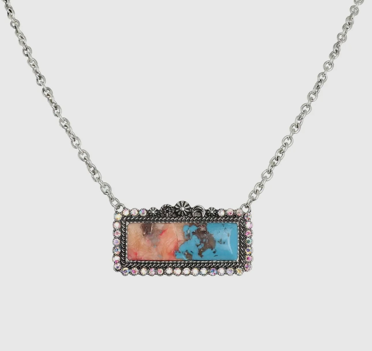 Western Rectangle Concho Necklace